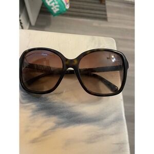 Chanel 5308-B Tortoise Crystal CC Logo Square Sunglasses Brown Gradient Italy